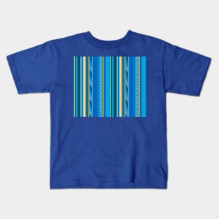 Blue Funky Stripes Kids T-Shirt